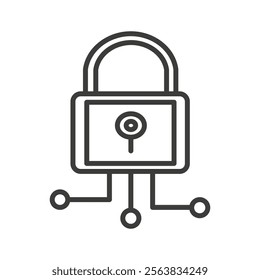 Digital Lock Icon Depicting a Padlock with Numbers in Black and White