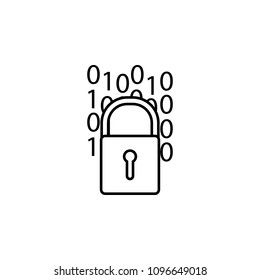 digital lock icon. Element of cyber security icon for mobile concept and web apps. Thin line digital lock icon can be used for web and mobile on white background