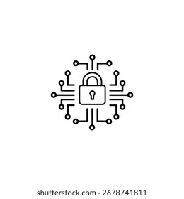 Digitales Schloss Symbol flaches Vektordesign.