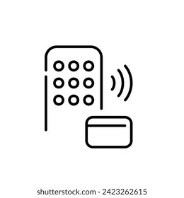 Digital lock with rfid access card. Pixel perfect icon