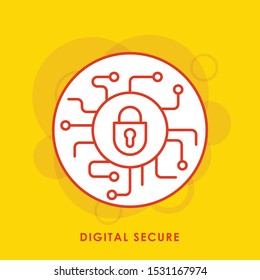 Digital, Lock, Technology Abstract Circle Background Flat color Icon. Vector Icon Template background