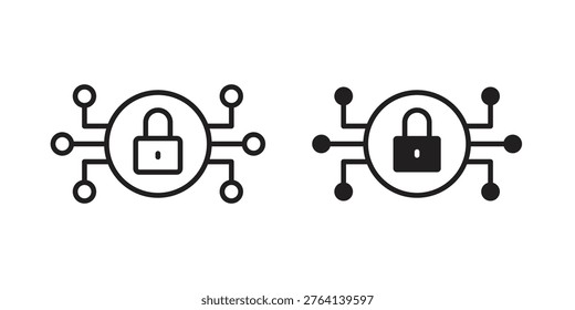 Digital Locked icon logo set. thin line concept simple icon or design element