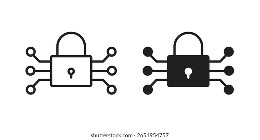 Icono bloqueado digital. conjunto de símbolos de Vector moderno