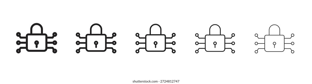 Digital Locked-Symbol. Einfaches Gliederungsformat. Grafikelemente.
