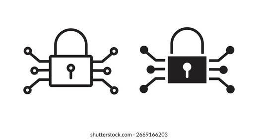 Digital Locked icon. Vector Illustration. Isolated vector Illustration. EPS Illustration.
