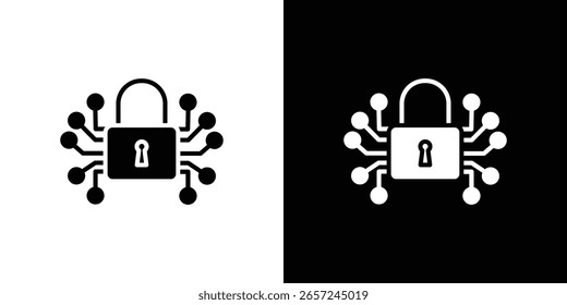 Plantilla de logotipo de Vector de ícono digital bloqueado para gráficos y Diseño web.