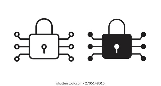 Digital Locked icon vector modern flat and stroke designs