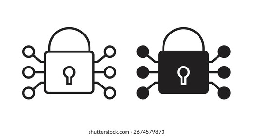 Vetor, sinal e símbolo de ícone Digital bloqueado para elementos de design, site ou aplicativos.