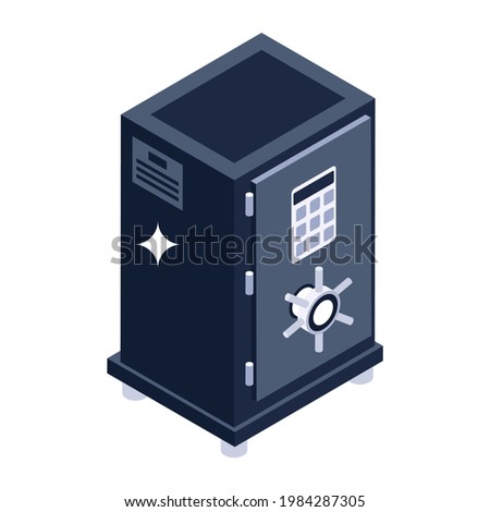 Digital locker icon design, financial vault in editable style 
