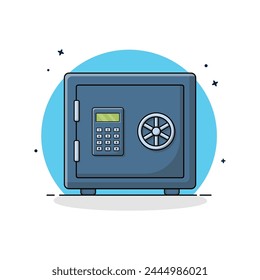 Digital Locker Vector Illustration. Safe Box Concept Design