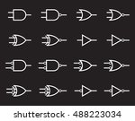 Digital logic gate symbols, white isolated on black background, vector illustration.