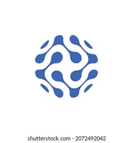 Tecnología de logotipo en color azul