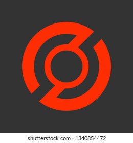 Digital Logo Design Template. Abstract vector symbol on dark background, technology concept. Logo digiplanet, logotype. EPS 10