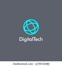 Digital logo design template. creative sign. Universal vector icon. - Vector