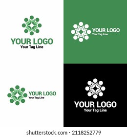 digital logo design that has the meaning of many people to create a technology in the future