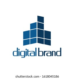 Digital logo icon. Letter d&b vector element
