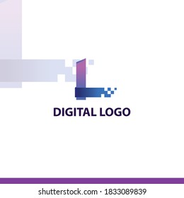 Digital Logo Icon Letter L Logo Stock Vector (Royalty Free) 1833089839 ...