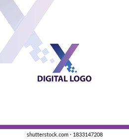 Digitales Logo-Symbol Vektor-Element des Buchstaben X des Logos