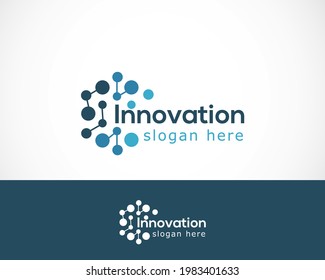 digital logo innovation science technology molecule symbol icon