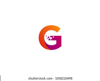 digital logo. letter G logo design template