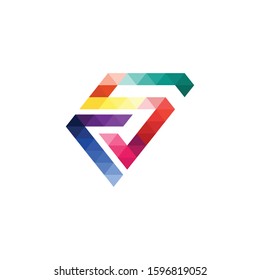 Digital logo letter s design with modern colorful