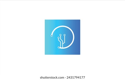 digital logo vector design with modern style and geometry for tech companies.