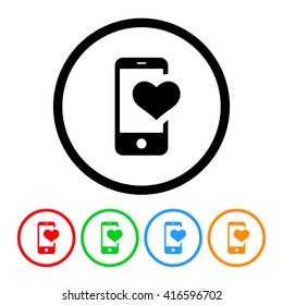 Digital Love Icon with Color Variations