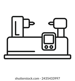 Digital machinery icon outline vector. Control production. Numerical pressing