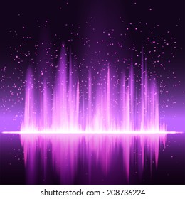 Digital magenta light Equalizer background. Vector illustration