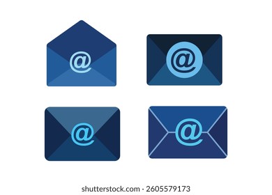 Digital Mail Envelope Icon Collections, email envelope icon, electronic mail symbol, envelope email vector, business mail illustration