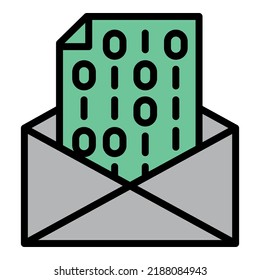 Digital mail icon outline vector. Web cyber. Internet data
