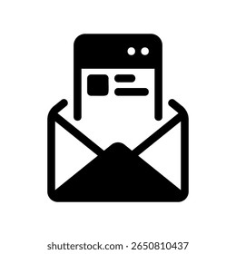 Símbolo de Notificação de Email Digital com Conteúdo de Exibição de Dispositivo Móvel