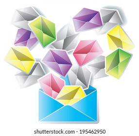 Digital mail spreading to an entire network isolated background, create by vector 