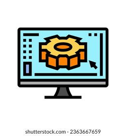 digital manufacturing engineer color icon vector. digital manufacturing engineer sign. isolated symbol illustration