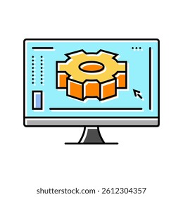 digital manufacturing engineer color icon vector. digital manufacturing engineer sign. isolated symbol illustration