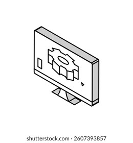 digital manufacturing engineer isometric icon vector. digital manufacturing engineer sign. isolated symbol illustration