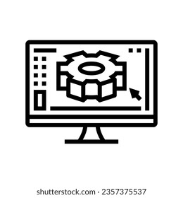vector de icono de línea de ingeniero de fabricación digital. signo de ingeniero de fabricación digital. símbolo de contorno aislado ilustración negra