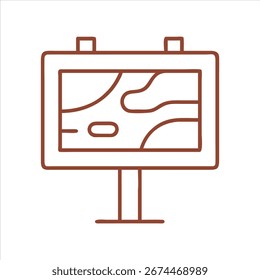 Digitale Kartenanzeige Billboard-Symbol für Navigations- und Ortungsdienste mit Routenlinien