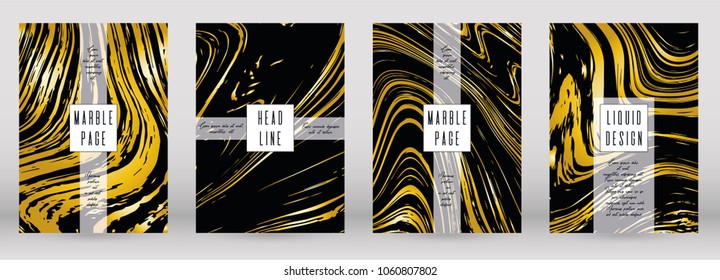 Digital Marble Cover Design for your Business with Abstract Lines.  Futuristic Poster, Flyer, Layout with Liquid Pattern for Branding, Identity, Annual Report. Vector minimalistic brochure. Luxury.