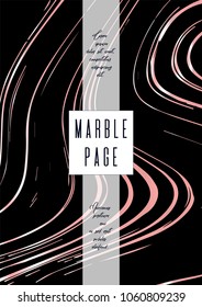 Digital Marble Cover Design for your Business with Abstract Lines. Futuristic Poster, Flyer, Layout with Liquid Pattern for Branding, Identity, Annual Report. Vector minimalistic brochure. Luxury.