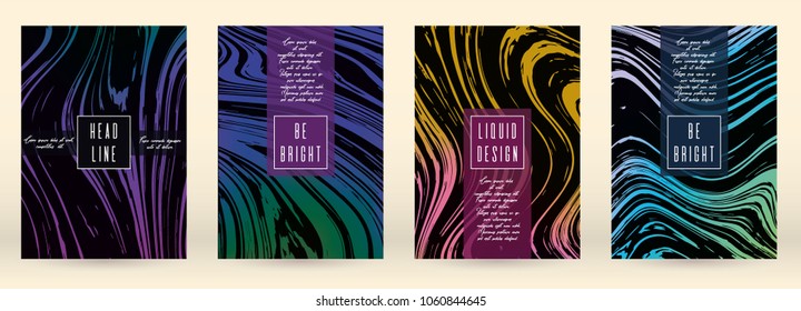 Digital Marble Cover Design for your Business with Abstract Lines. Futuristic Poster, Flyer, Layout with Liquid Pattern for Branding, Identity, Annual Report. Vector minimalistic brochure. Luxury.