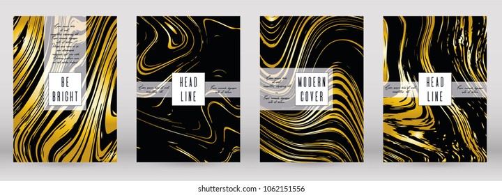 Digital Marble Cover Design for your Business with Abstract Lines.  Futuristic Poster, Flyer, Layout with Liquid Pattern for Branding, Identity, Annual Report. Vector minimalistic brochure. Luxury.