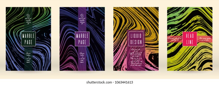 Digital Marble Cover Design for your Business with Abstract Lines. Futuristic Poster, Flyer, Layout with Liquid Pattern for Branding, Identity, Annual Report. Vector minimalistic brochure. Luxury.