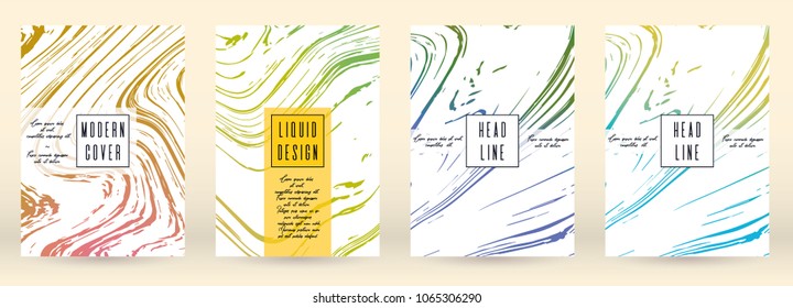 Digital Marble Cover Design for your Business with Abstract Lines. Futuristic Poster, Flyer, Layout with Liquid Pattern for Branding, Identity, Annual Report. Vector minimalistic brochure. Luxury.