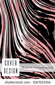 Digital Marble Cover Design for your Business with Abstract Lines. Futuristic Poster, Flyer, Layout with Liquid Pattern for Branding, Identity, Annual Report. Vector minimalistic brochure. Luxury.