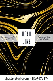 Digital Marble Cover Design for your Business with Abstract Lines. Futuristic Poster, Flyer, Layout with Liquid Pattern for Branding, Identity, Annual Report. Vector minimalistic brochure. Luxury.