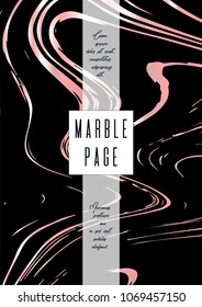 Digital Marble Cover Design for your Business with Abstract Lines. Futuristic Poster, Flyer, Layout with Liquid Pattern for Branding, Identity, Annual Report. Vector minimalistic brochure. Luxury.