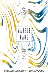 Digital Marble Cover Design for your Business with Abstract Lines. Futuristic Poster, Flyer, Layout with Liquid Pattern for Branding, Identity, Annual Report. Vector minimalistic brochure. Luxury.