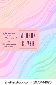 Digital Marble Cover Design for your Business with Abstract Lines. Futuristic Poster, Flyer, Layout with Liquid Pattern for Branding, Identity, Annual Report. Vector minimalistic brochure. Luxury.