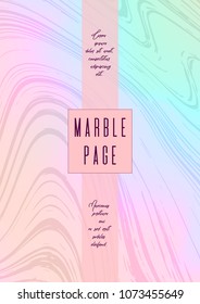 Digital Marble Cover Design for your Business with Abstract Lines. Futuristic Poster, Flyer, Layout with Liquid Pattern for Branding, Identity, Annual Report. Vector minimalistic brochure. Luxury.
